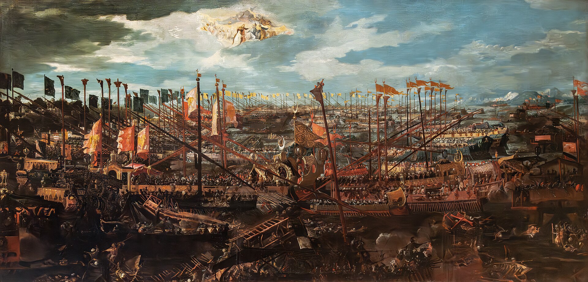 The fleets engaged at Lepanto